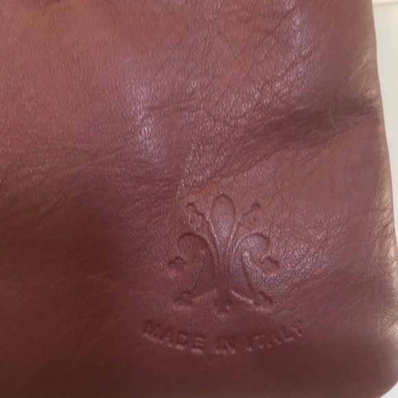 Crossbody Bag Maroon Leather Foldover Made in Italy. - Picture 2 of 8
